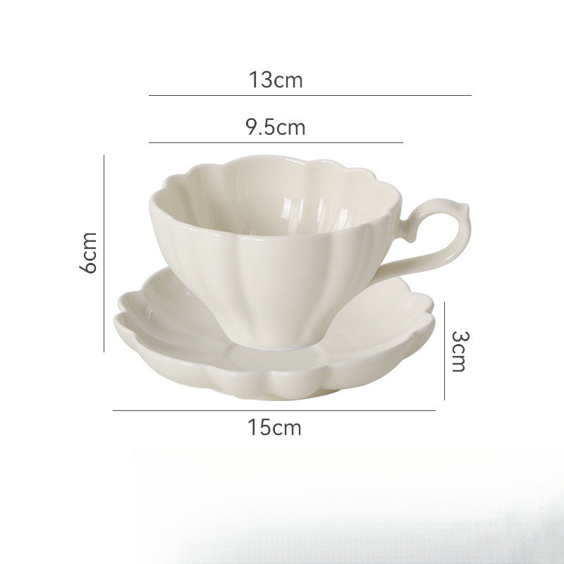 奶油系陶瓷純色咖啡杯