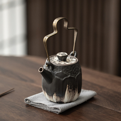 侘寂風荷頌提梁壺