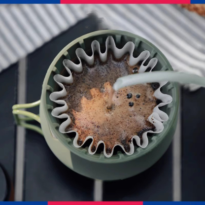 戶外硅膠折疊蛋糕濾杯露營手沖咖啡壺套裝