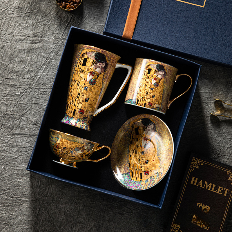 骨瓷咖啡杯套裝組合馬克杯水杯禮盒裝