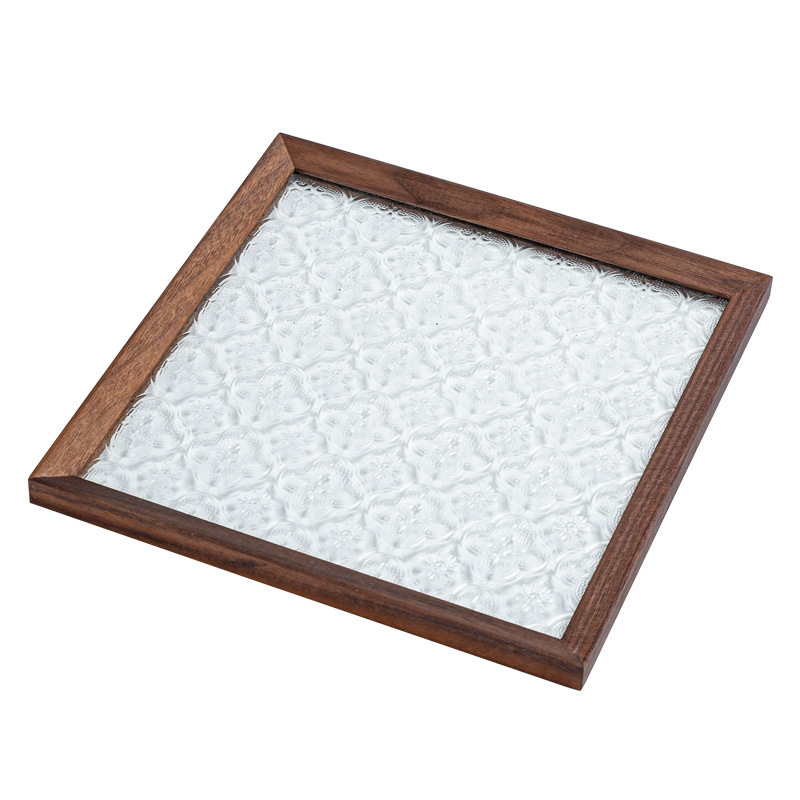 胡桃木窗戶玻璃杯墊