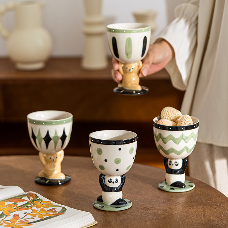 可愛手繪立體水杯