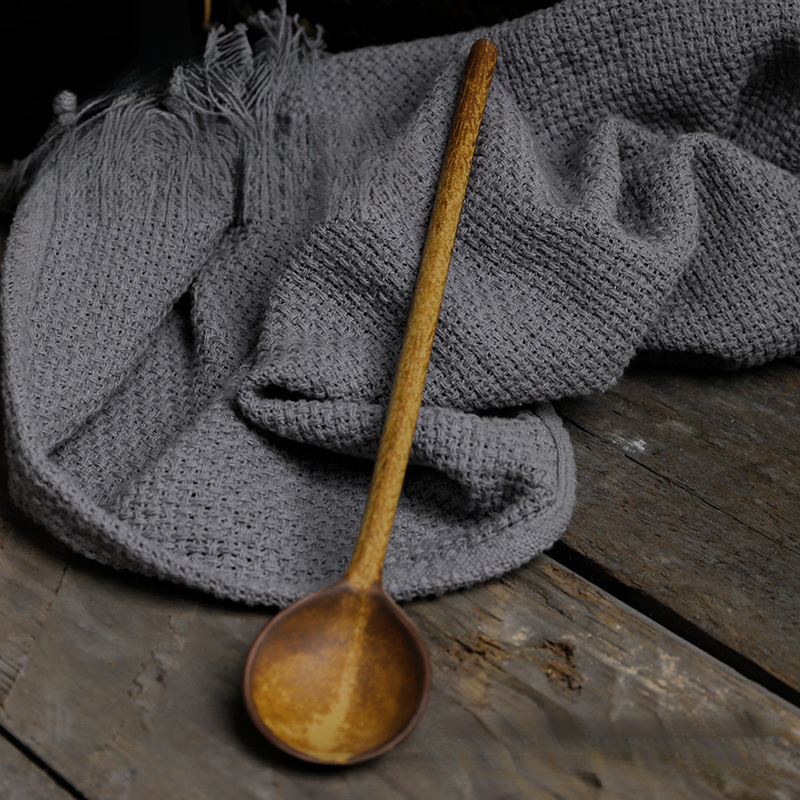 復古陶瓷創意樹枝陶瓷長柄咖啡攪拌勺