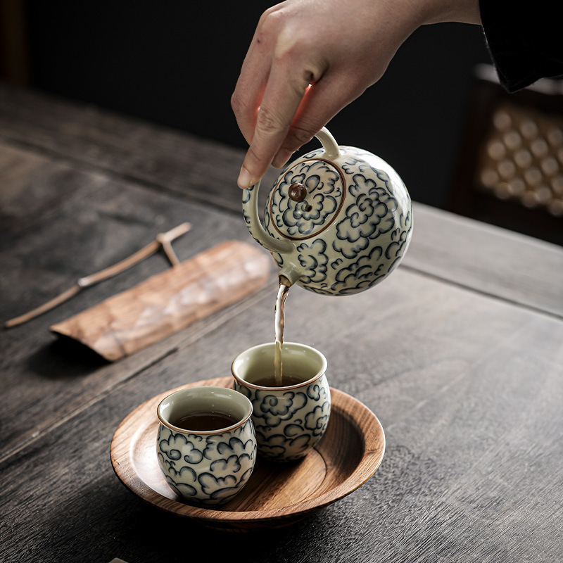 汝窯祥雲提梁壺