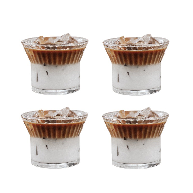 花朵創意咖啡杯玻璃杯家用威士忌杯