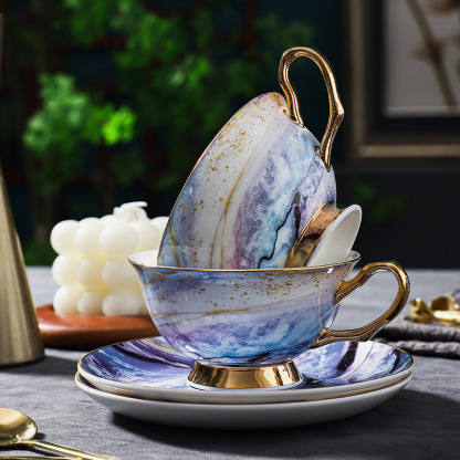 高級陶瓷復古下午茶杯禮盒咖啡杯套裝