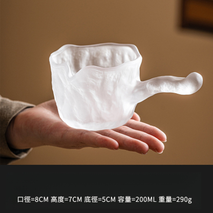 水晶琉璃側把公道杯