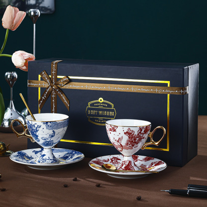 復古英式骨瓷咖啡杯碟套裝