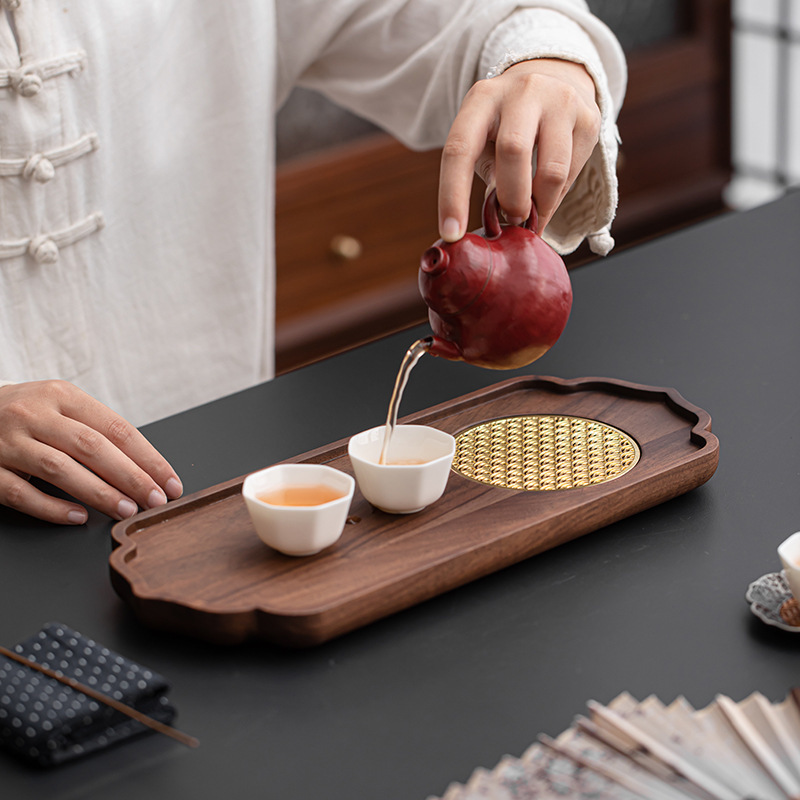 黑胡桃木花邊幹泡盤