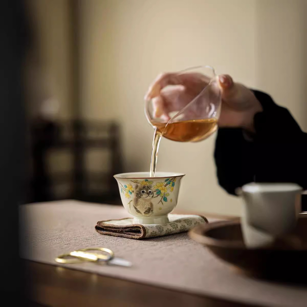 汝窯貓咪主人杯