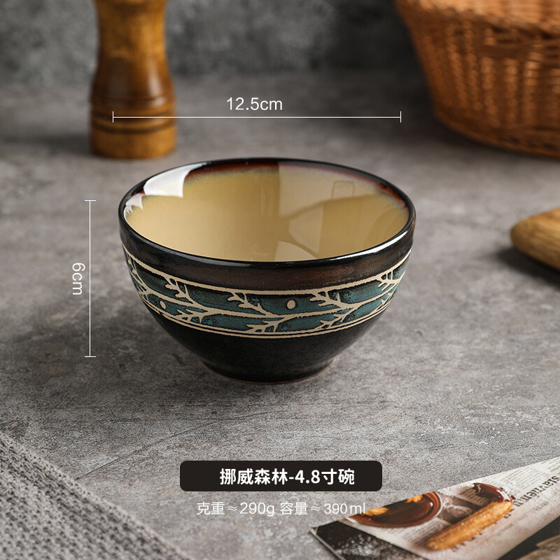 日式窑变釉陶瓷碗