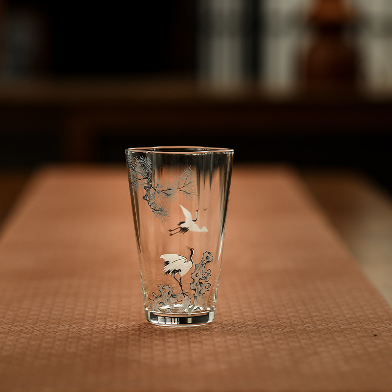 松鶴透明耐熱品茗杯