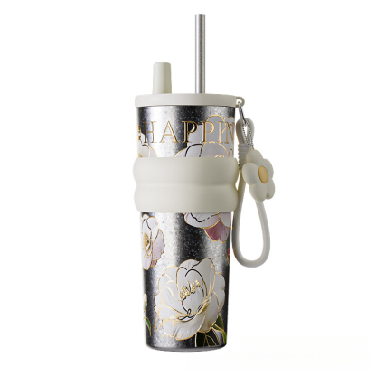 海棠花輕奢純鈦保溫杯