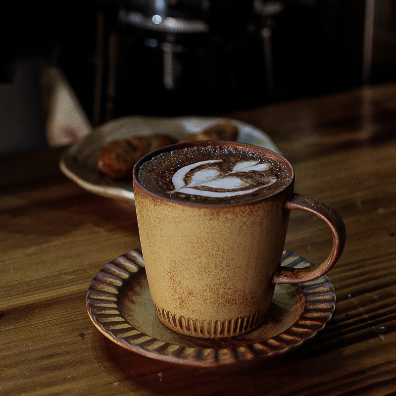 日式粗陶窑变手工咖啡杯