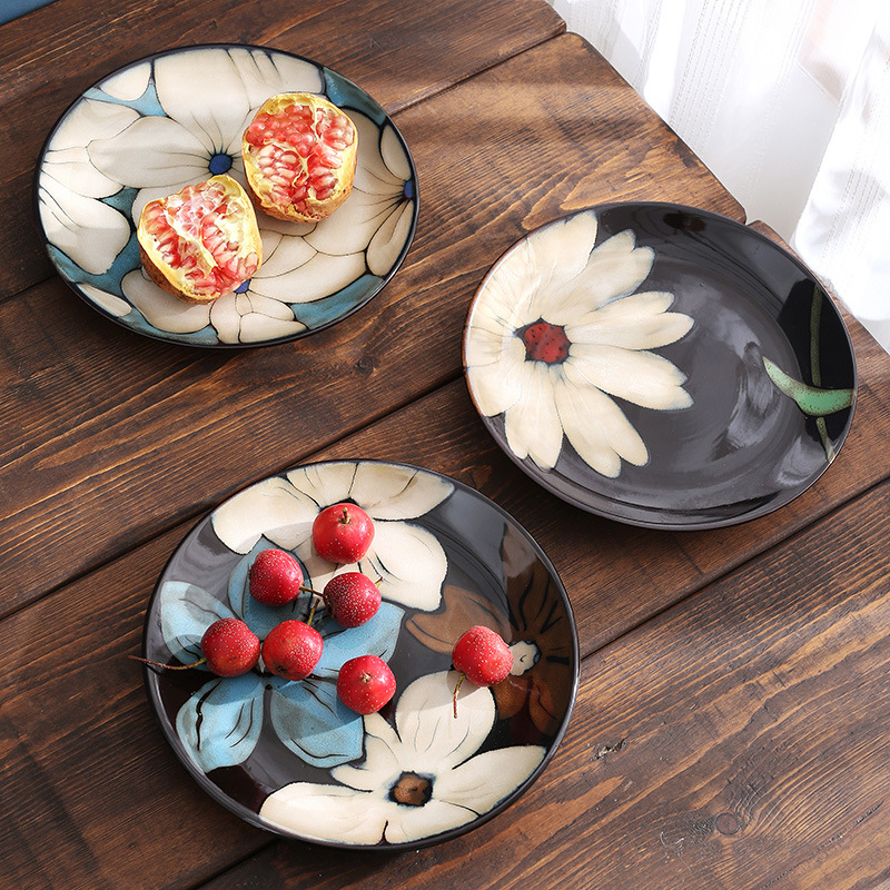 美式手繪西餐盤