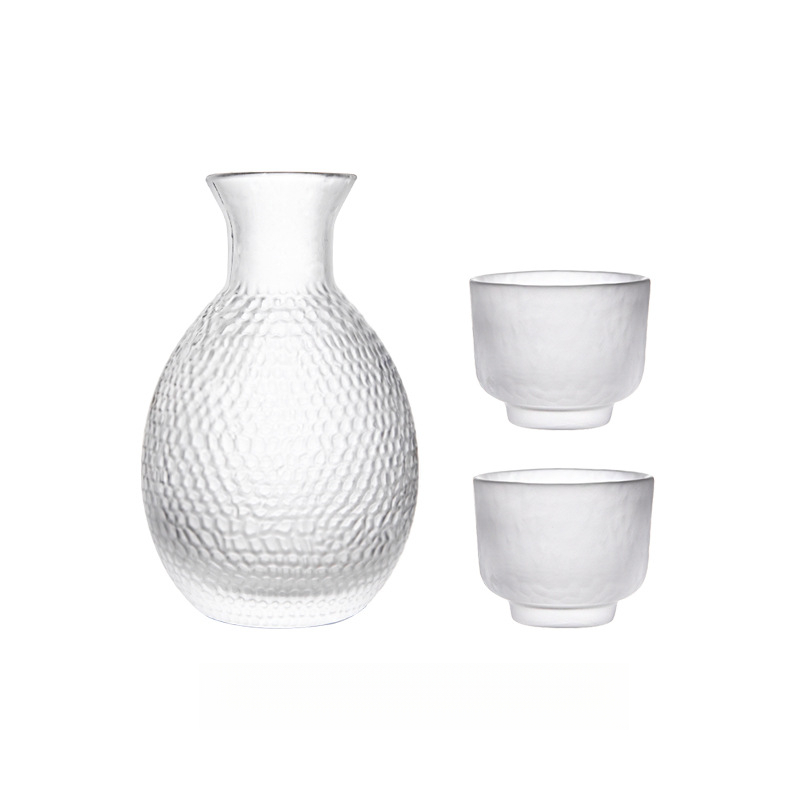 日式清酒壺套裝錘紋磨砂酒壺