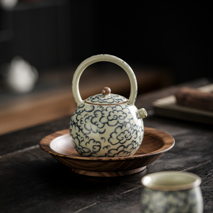 汝窯祥雲提梁壺