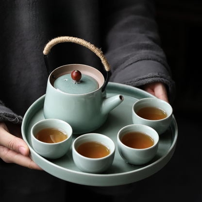 中式一壺四杯小套裝陶瓷功夫茶具整套