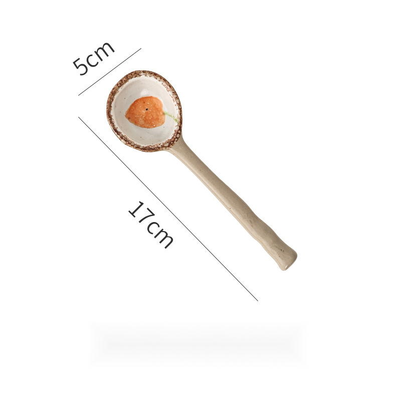 日式可愛釉下彩手繪小湯勺