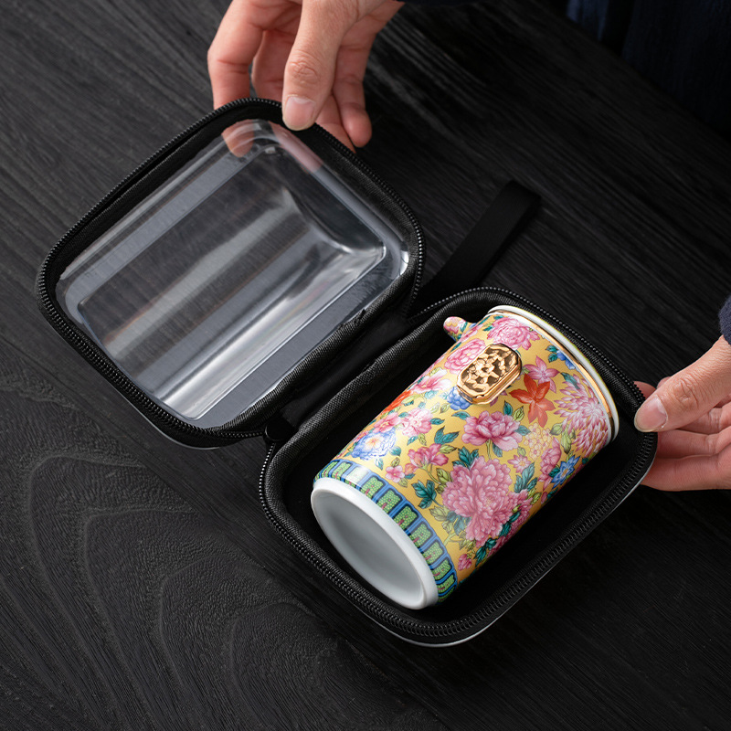 琺瑯彩戶外便攜茶具小套裝