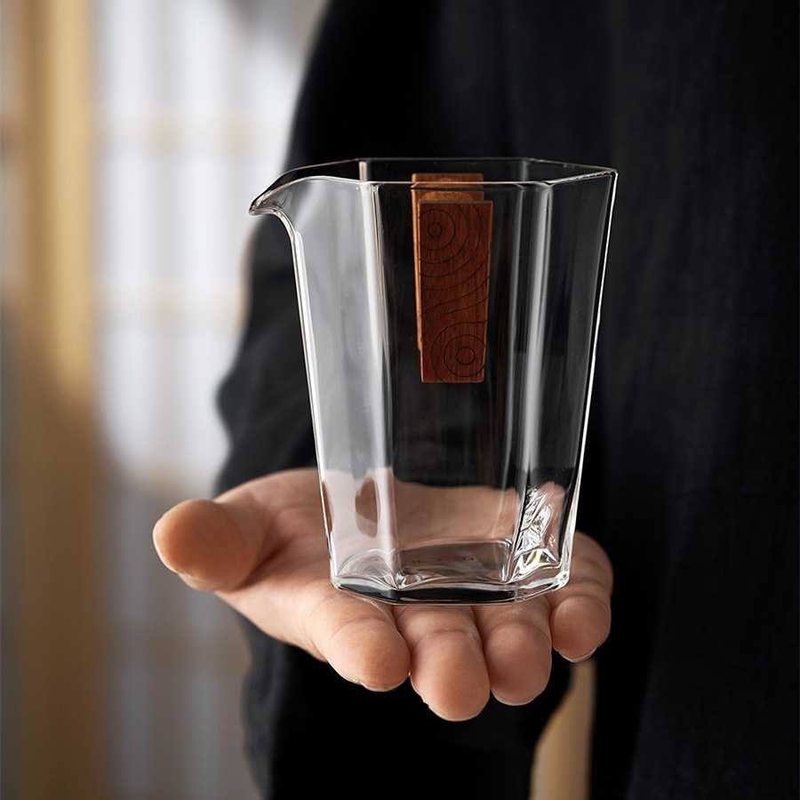 六角公道杯胡桃木手柄茶漏功夫茶具