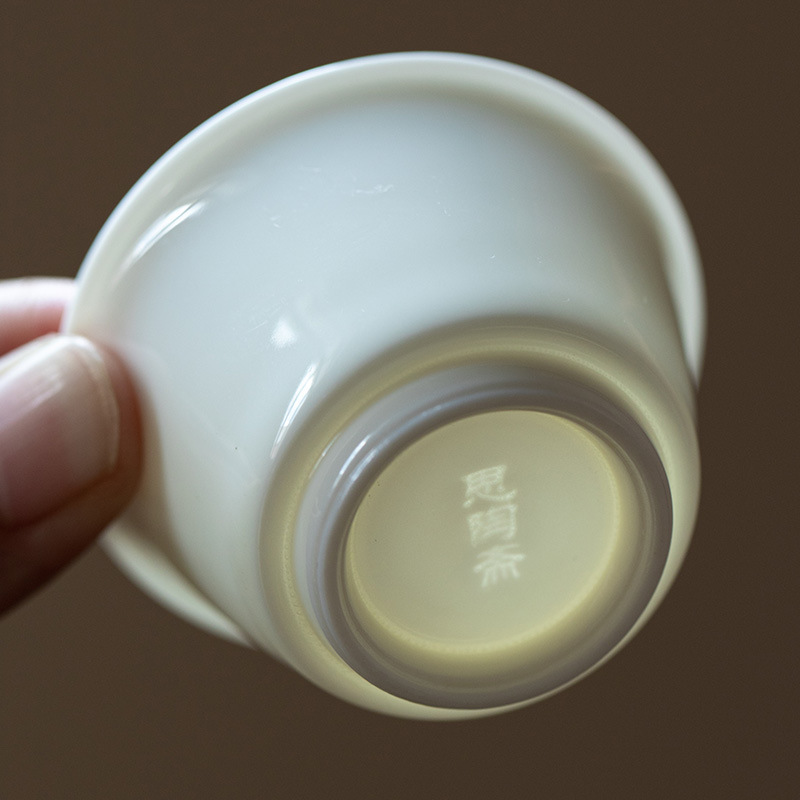 羊脂玉白瓷初放杯小號主人杯