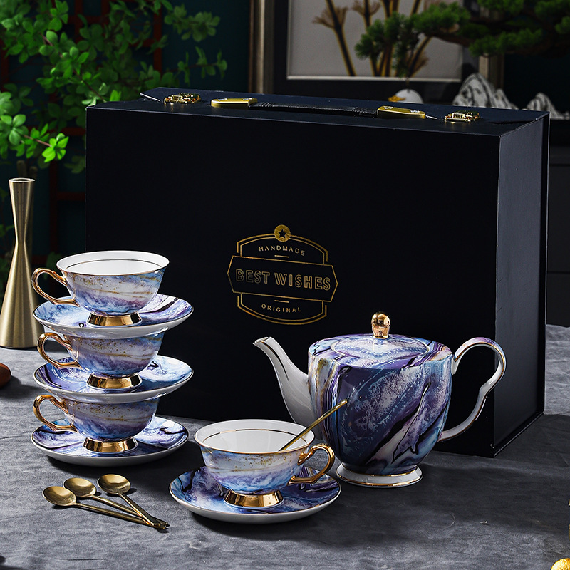 高級陶瓷復古下午茶杯禮盒咖啡杯套裝