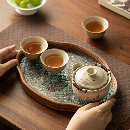 桃枝手抓壺功夫茶具套裝