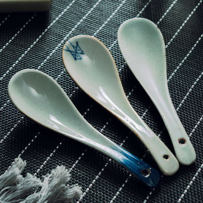 日式粗陶小湯勺