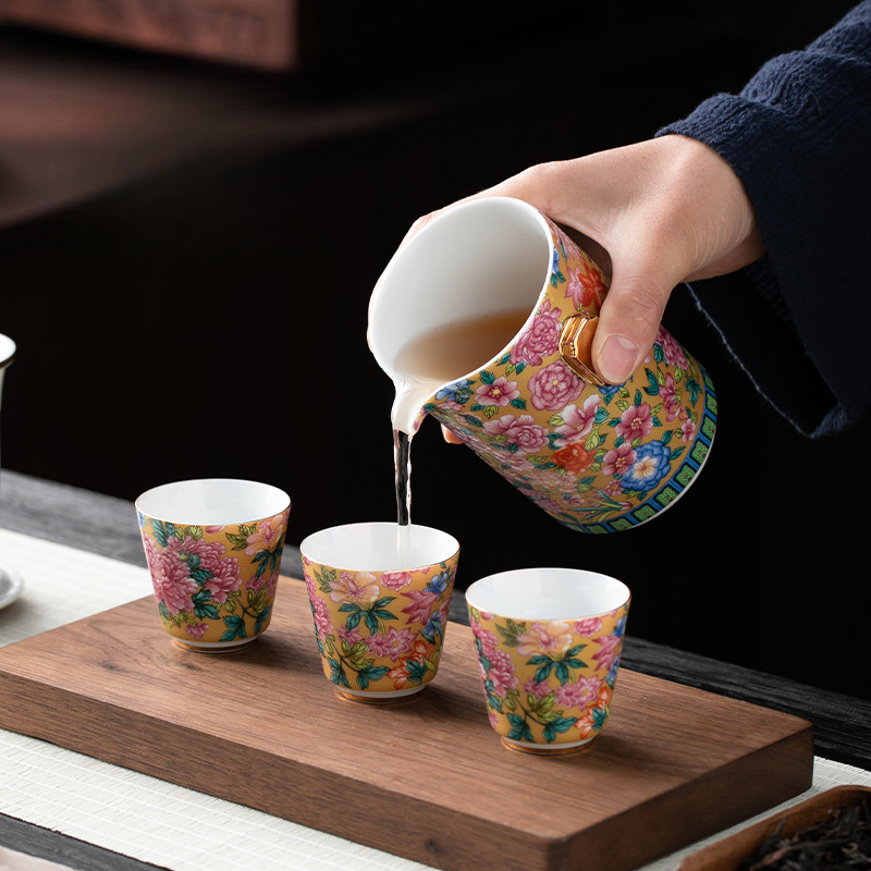 琺瑯彩戶外便攜茶具小套裝