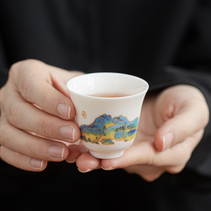 白瓷描金聞香杯