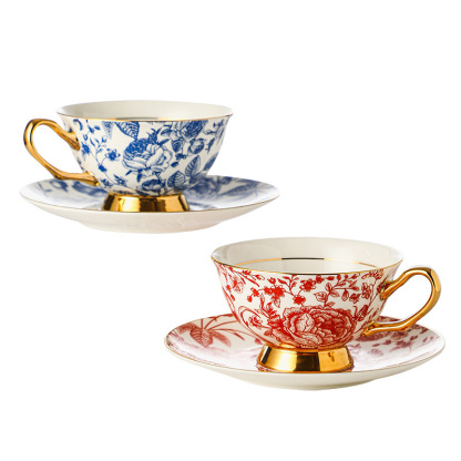 咖啡杯套裝歐式小奢華小精緻骨瓷