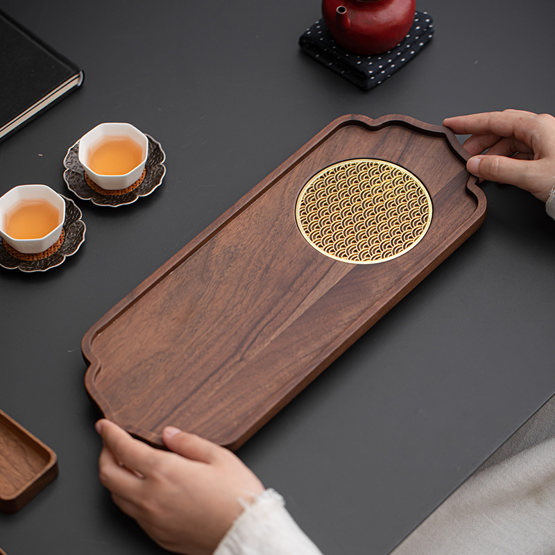 黑胡桃木花邊幹泡盤