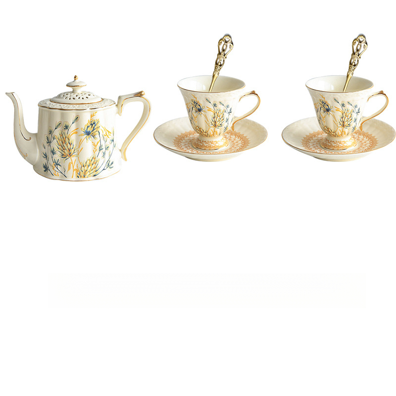 法式復古金穗描金宮廷咖啡杯碟