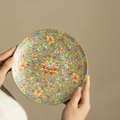 手工琺瑯彩果盤點心盤