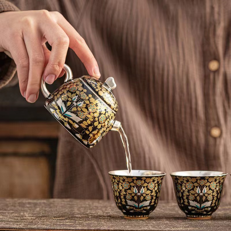 大師手作琺瑯彩茶壺套裝