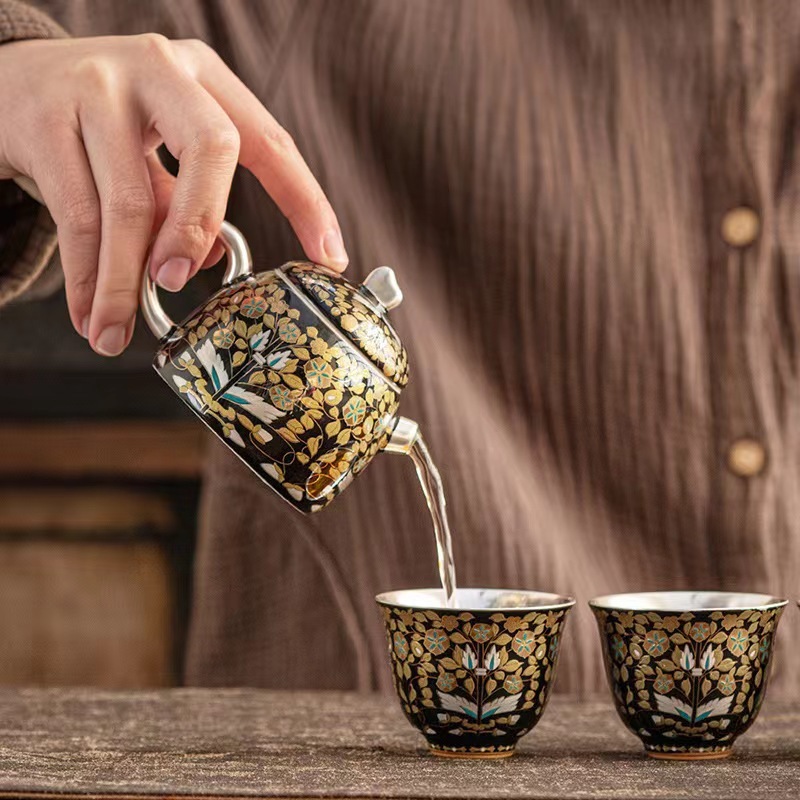 大師手作琺瑯彩茶壺套裝