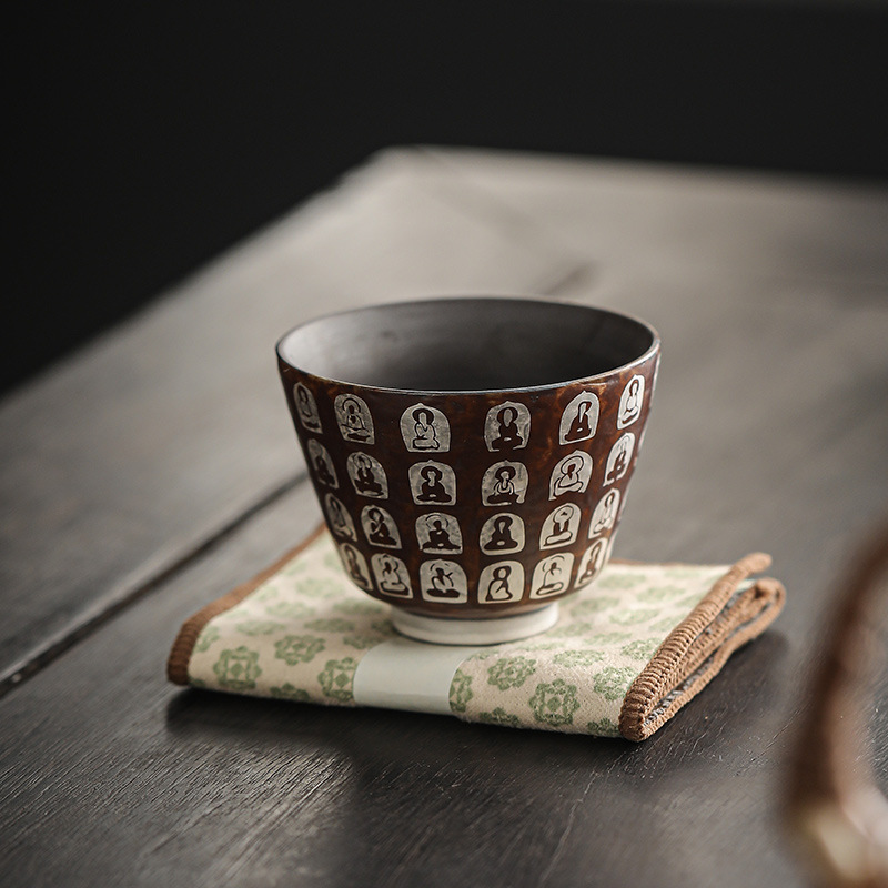 中式禪意萬佛窯變陶瓷品茗杯