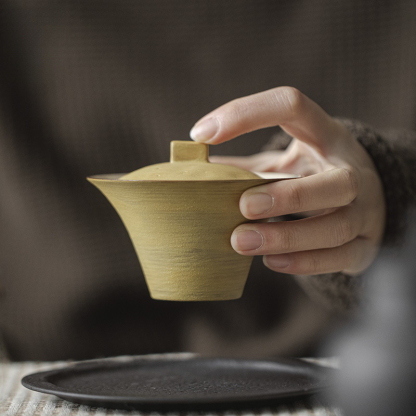 詫寂風日式陶瓷蓋碗