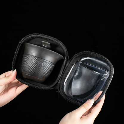 紫陶跳刀旅行快客杯茶具