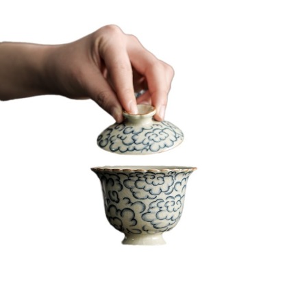 汝窯祥雲二才蓋碗