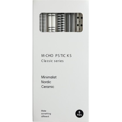 赫本風白色陶瓷筷子套裝5雙裝