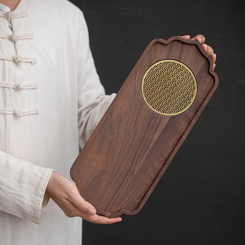 黑胡桃木花邊幹泡盤