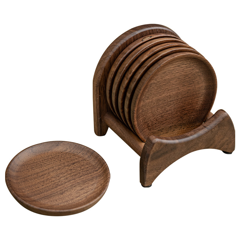 黑胡桃木茶杯墊