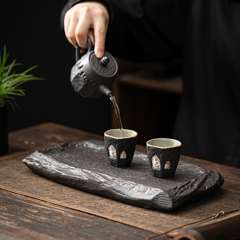 侘寂風復古粗陶幹泡盤