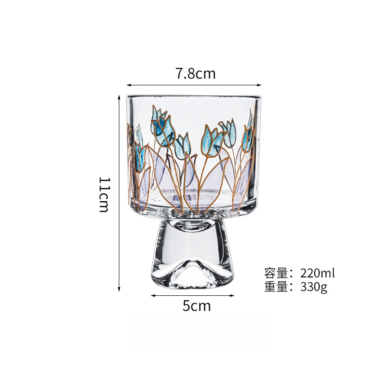 創意手工立線雪山底高腳杯