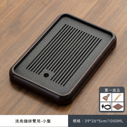 中式茶盤家用實木仿烏金石干泡小茶台