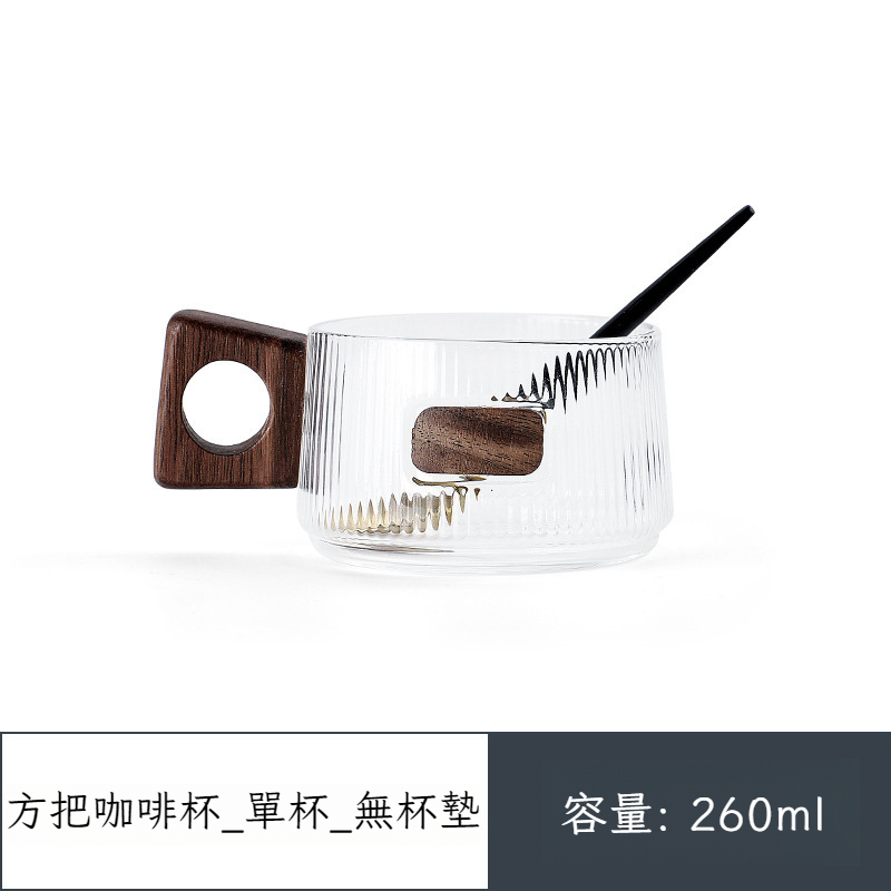 胡桃木柄咖啡杯碟套裝