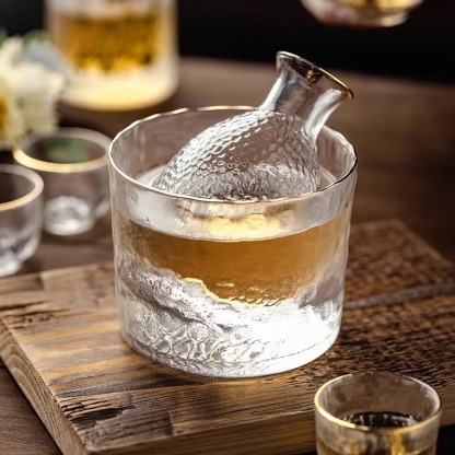 日式金邊錘紋溫酒壺套裝