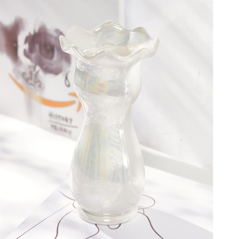 輕奢珍珠白陶瓷花瓶